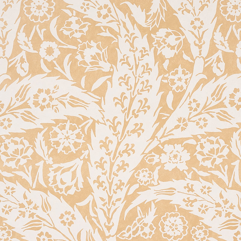 Schumacher Saz Paisley Ochre Wallpaper - Eade's Wallpaper