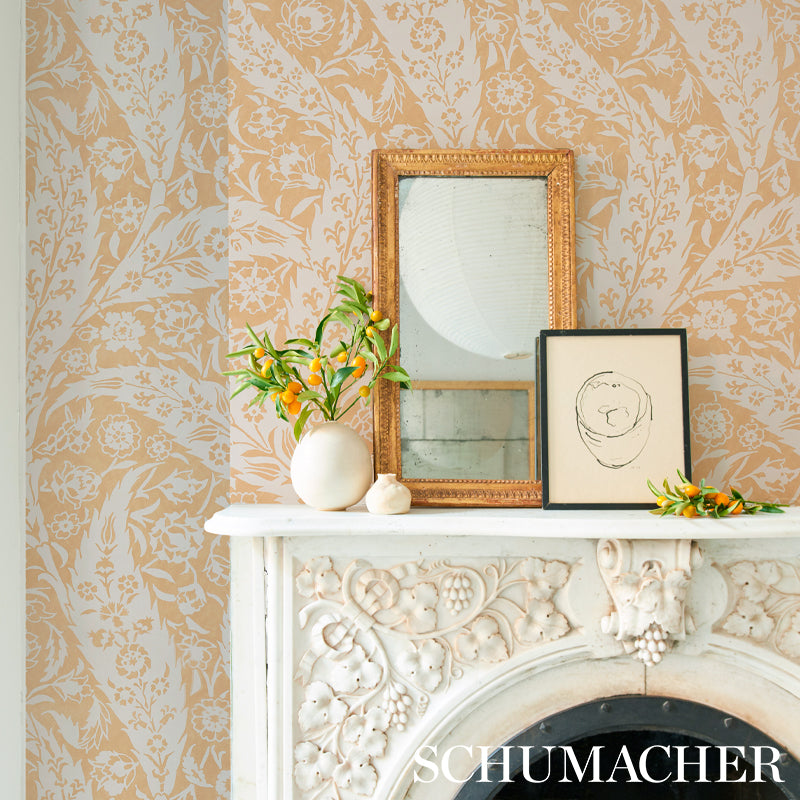 Schumacher Saz Paisley Ochre Wallpaper - Eade's Wallpaper