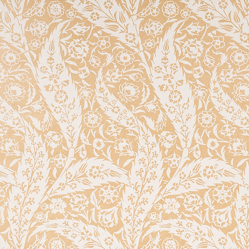 Schumacher Saz Paisley Ochre Wallpaper - Eade's Wallpaper