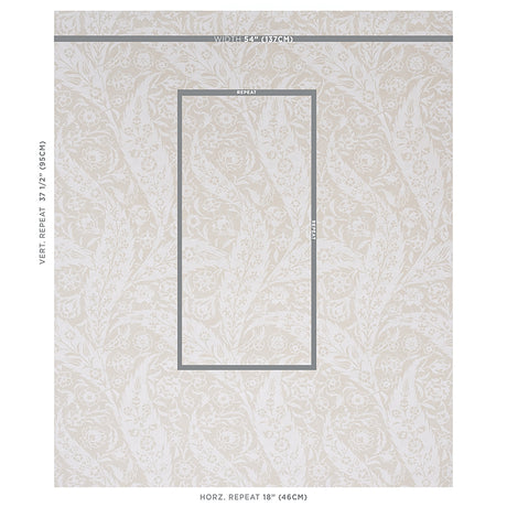 Schumacher Saz Paisley Ivory Wallpaper - Eade's Wallpaper