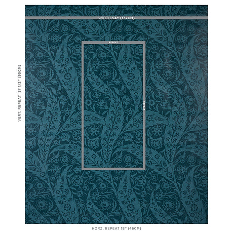 Schumacher Saz Paisley Peacock Wallpaper - Eade's Wallpaper