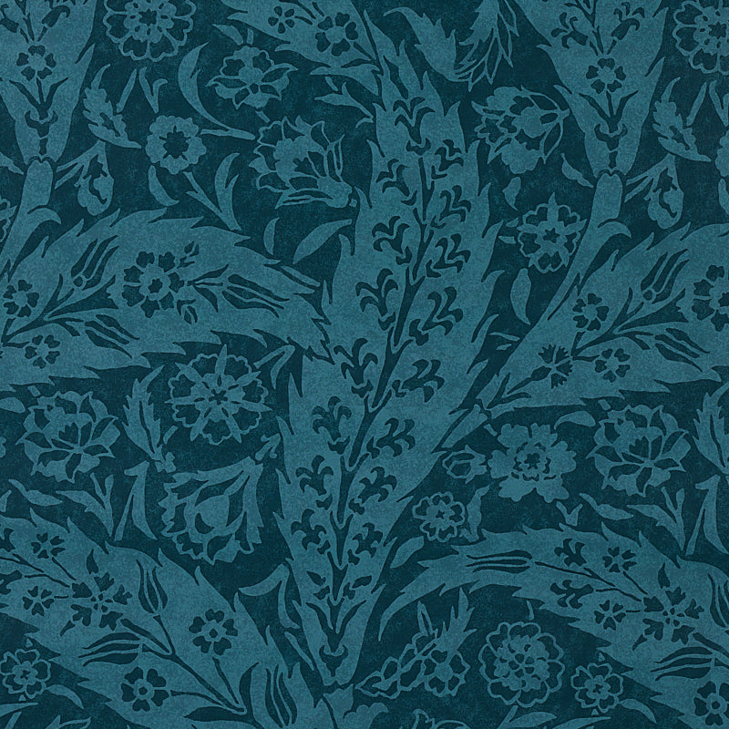 Schumacher Saz Paisley Peacock Wallpaper - Eade's Wallpaper