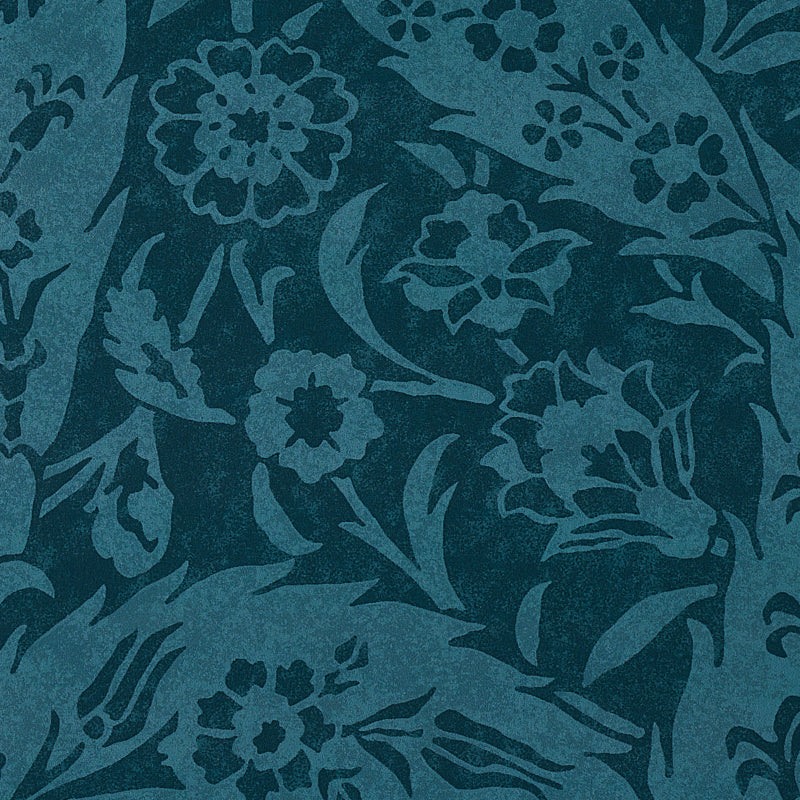 Schumacher Saz Paisley Peacock Wallpaper - Eade's Wallpaper