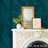 Schumacher Saz Paisley Peacock Wallpaper - Eade's Wallpaper