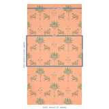 Schumacher Tiger Palm Crimson On Peach Wallpaper - Eade's Wallpaper