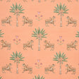 Schumacher Tiger Palm Crimson On Peach Wallpaper - Eade's Wallpaper
