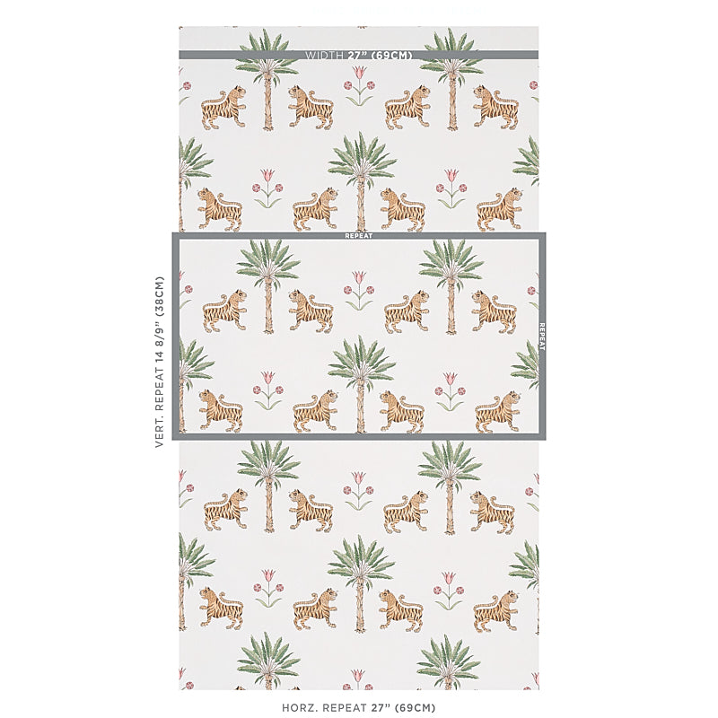 Schumacher Tiger Palm Crimson Wallpaper - Eade's Wallpaper
