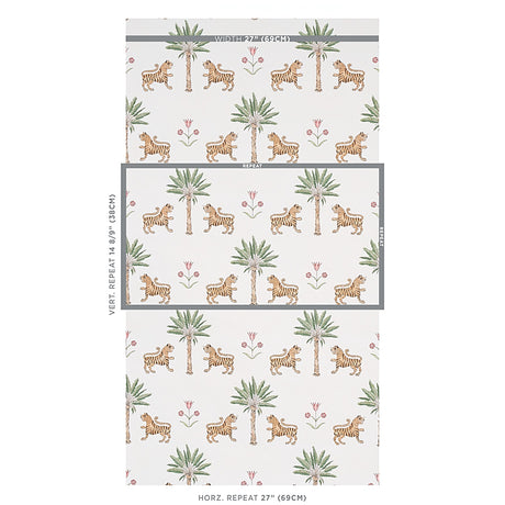 Schumacher Tiger Palm Crimson Wallpaper - Eade's Wallpaper