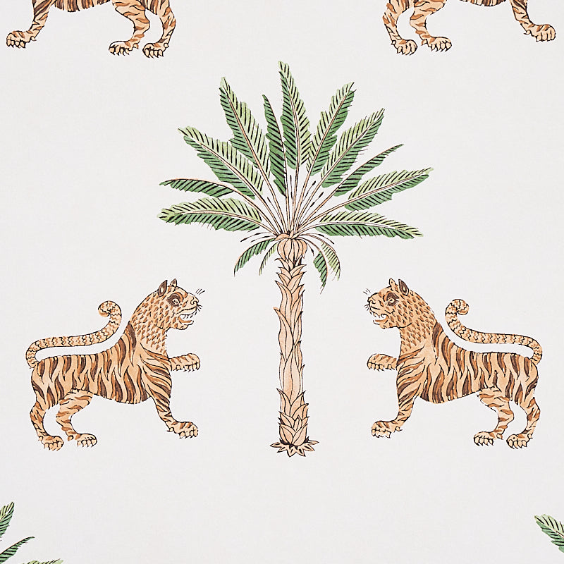Schumacher Tiger Palm Crimson Wallpaper - Eade's Wallpaper