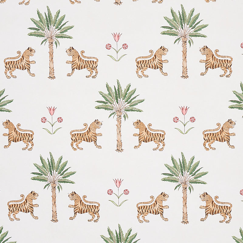 Schumacher Tiger Palm Crimson Wallpaper - Eade's Wallpaper