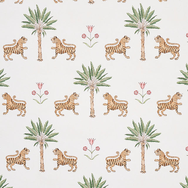 Schumacher Tiger Palm Crimson Wallpaper - Eade's Wallpaper