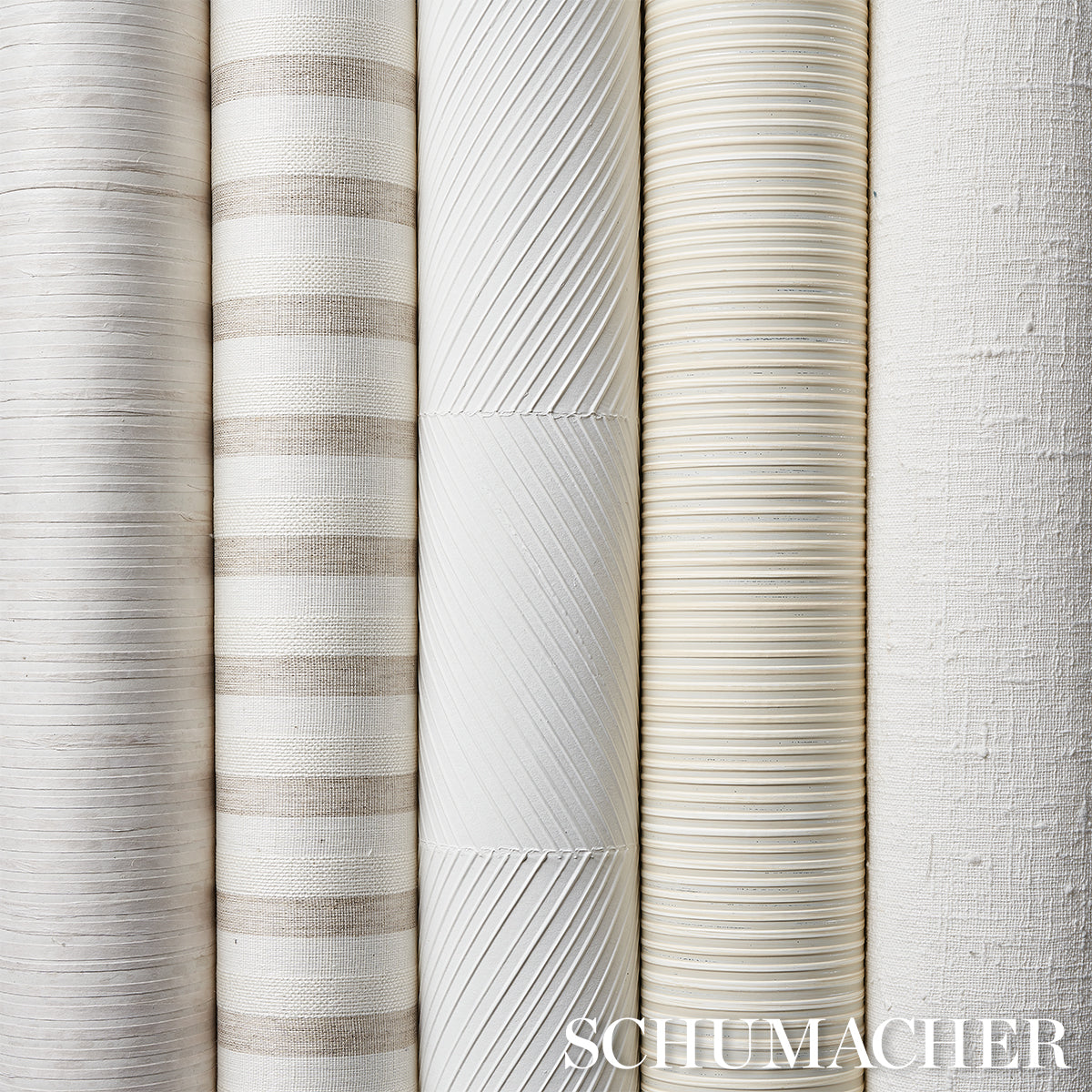 Schumacher Paper Stripe White Wallpaper - Eade's Wallpaper