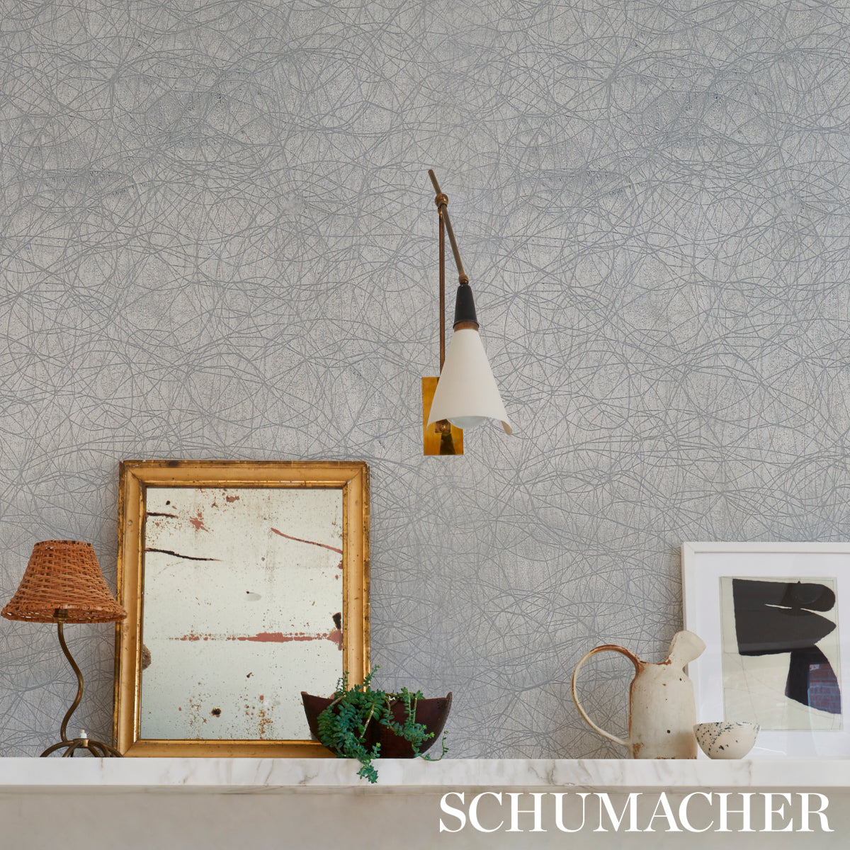 Schumacher Kumo White Wallpaper - Eade's Wallpaper