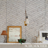 Schumacher Cork Herringbone White Wallpaper