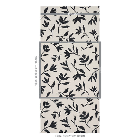 Schumacher Laurel Black Wallpaper - Eade's Wallpaper