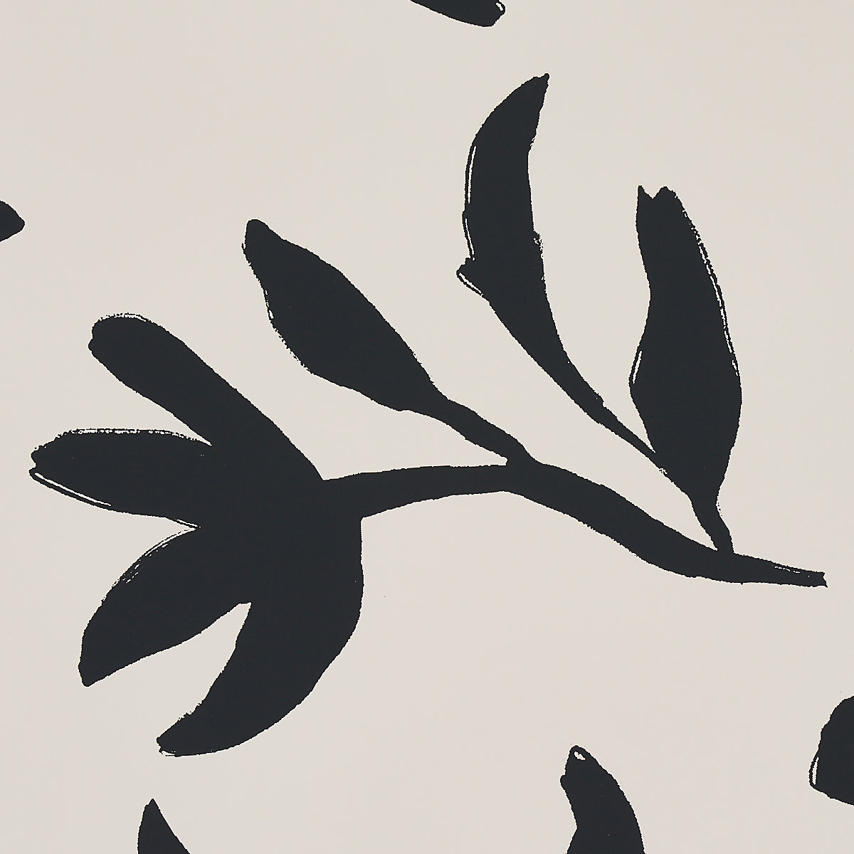 Schumacher Laurel Black Wallpaper - Eade's Wallpaper