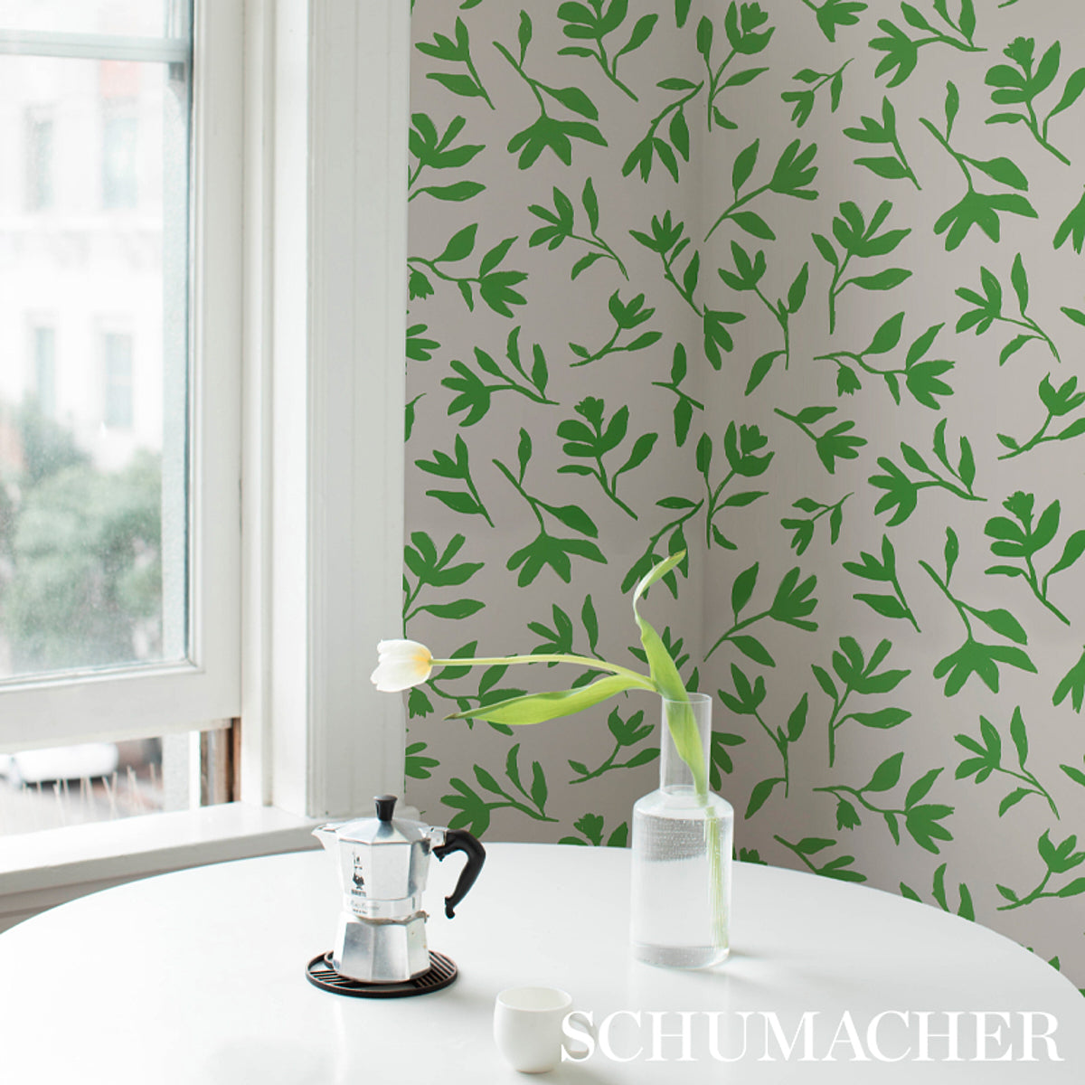 Schumacher Laurel Black Wallpaper - Eade's Wallpaper