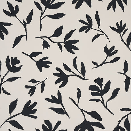 Schumacher Laurel Black Wallpaper - Eade's Wallpaper