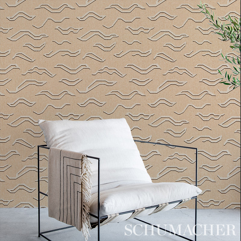 Schumacher Kata Paperweave Oatmeal Wallpaper