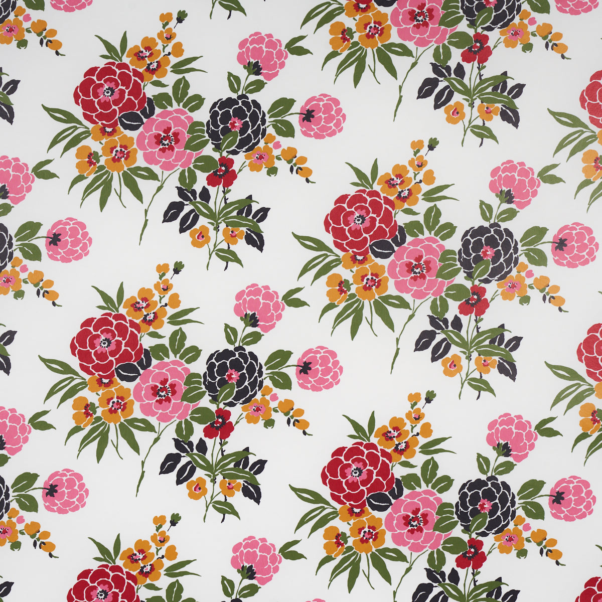 Schumacher Valentina Floral Multi On White Wallpaper