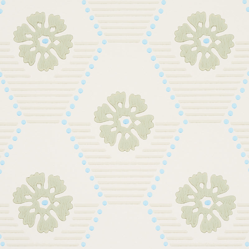 Schumacher 5013160 HIVE BLOOM in SAGE Wallpaper - HOBE ERWIN