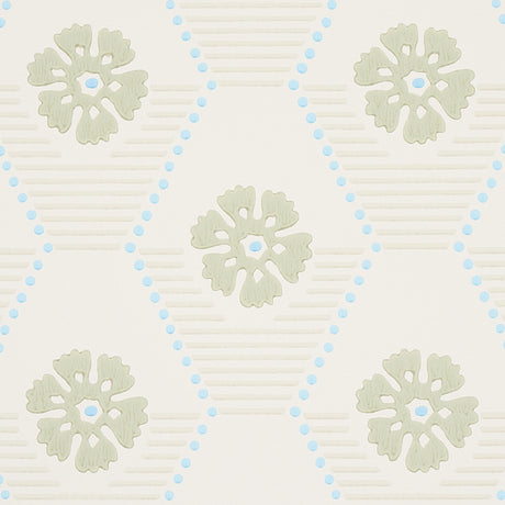 Schumacher 5013160 HIVE BLOOM in SAGE Wallpaper - HOBE ERWIN