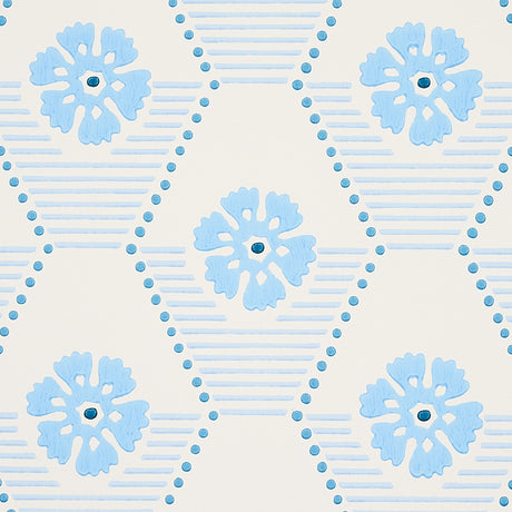 Schumacher 5013161 HIVE BLOOM in BLUES Wallpaper - HOBE ERWI