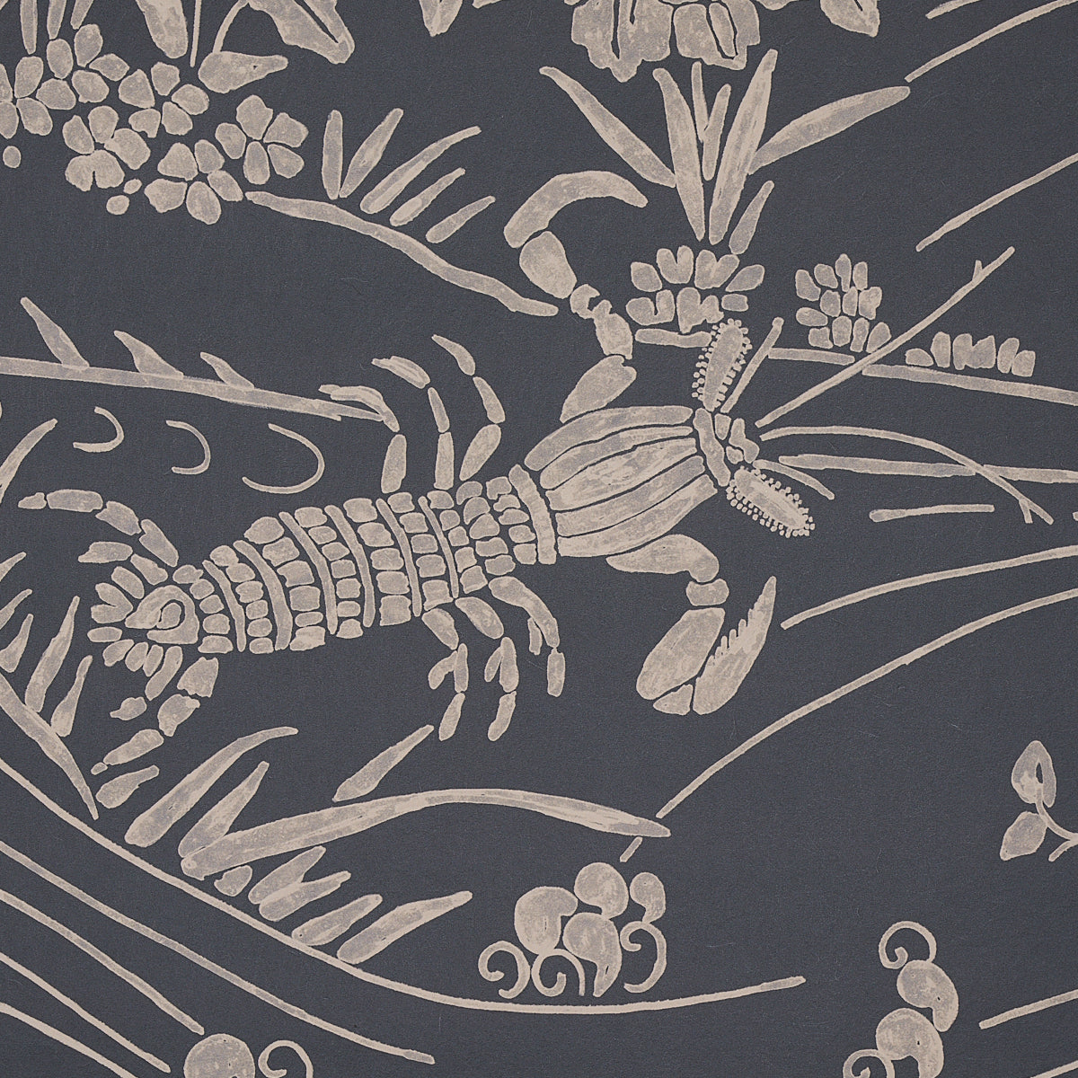 Schumacher Sea Garden Charcoal Wallpaper - Eade's Wallpaper