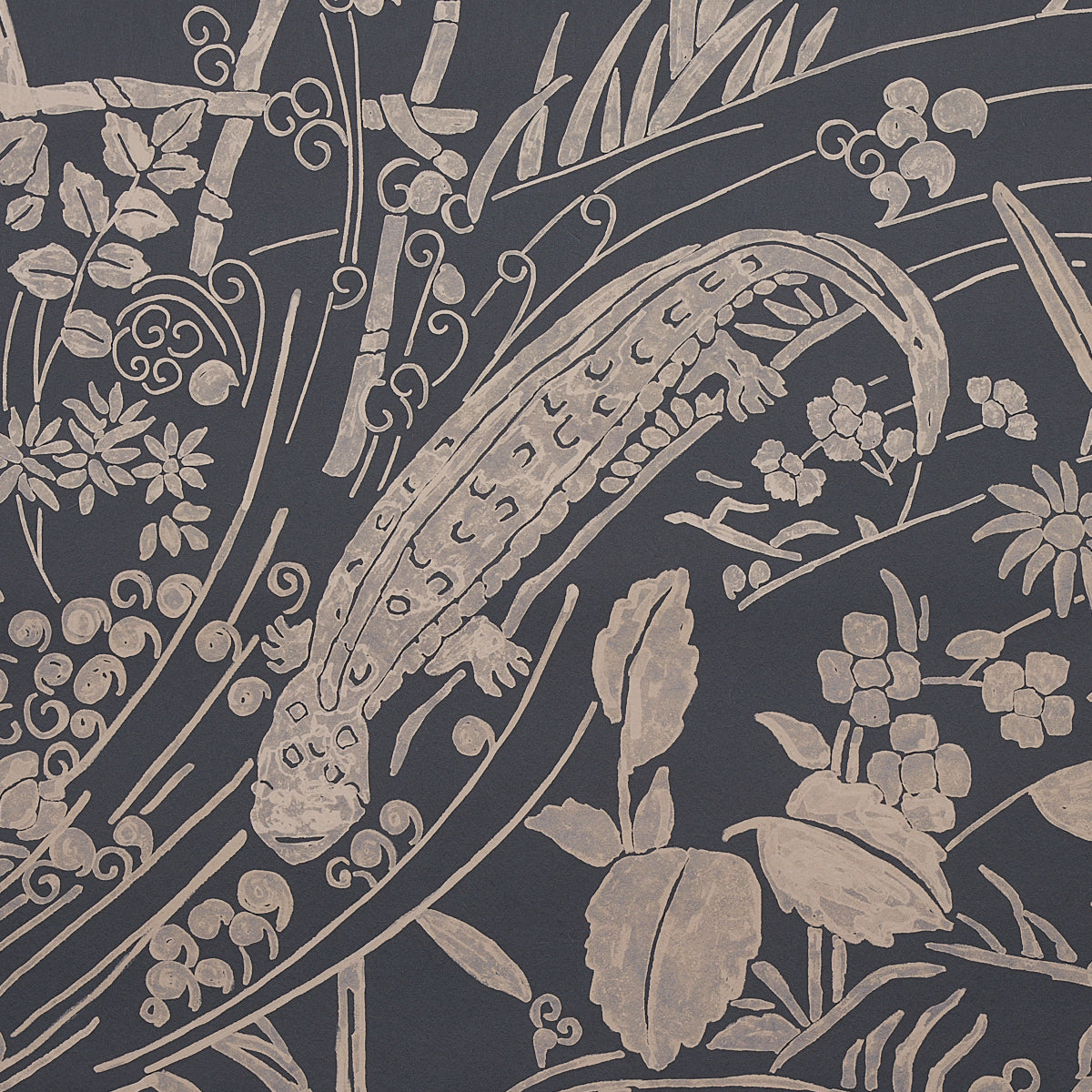 Schumacher Sea Garden Charcoal Wallpaper - Eade's Wallpaper