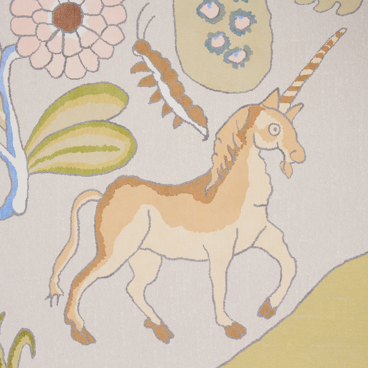 Schumacher Chaucer'S Forest Panel Set Alabaster Wallpaper