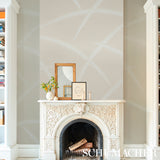 Schumacher Deco Palms Ivory On Natural Wallpaper