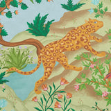Schumacher Finches Jungle Panel Set Verdant Wallpaper