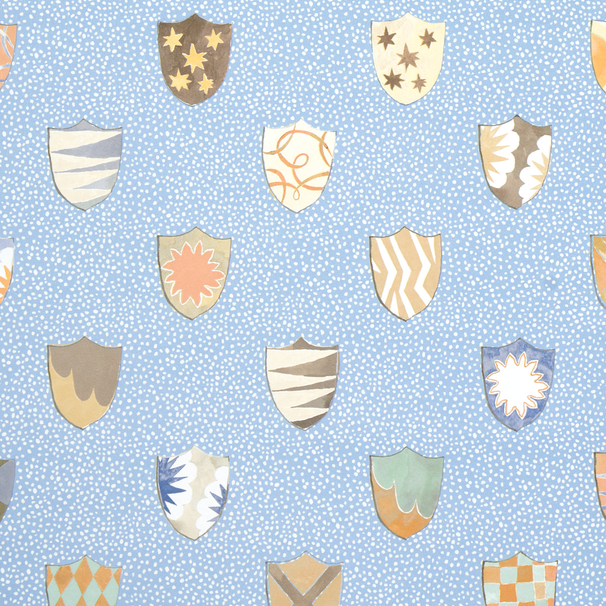 Schumacher Heraldic Oxford Blue Wallpaper