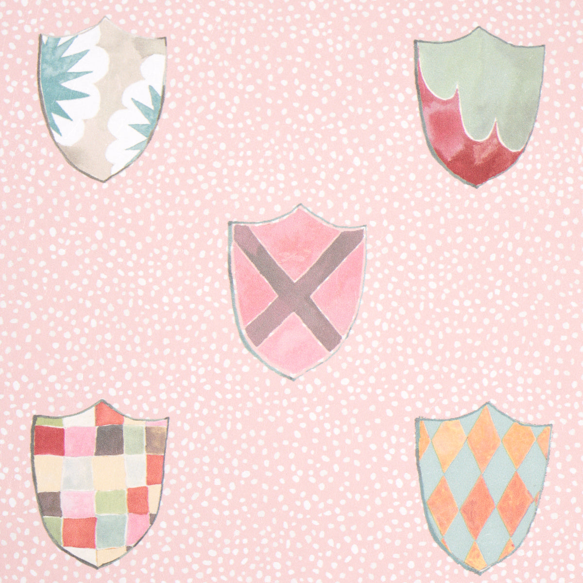 Schumacher Heraldic Pink Wallpaper