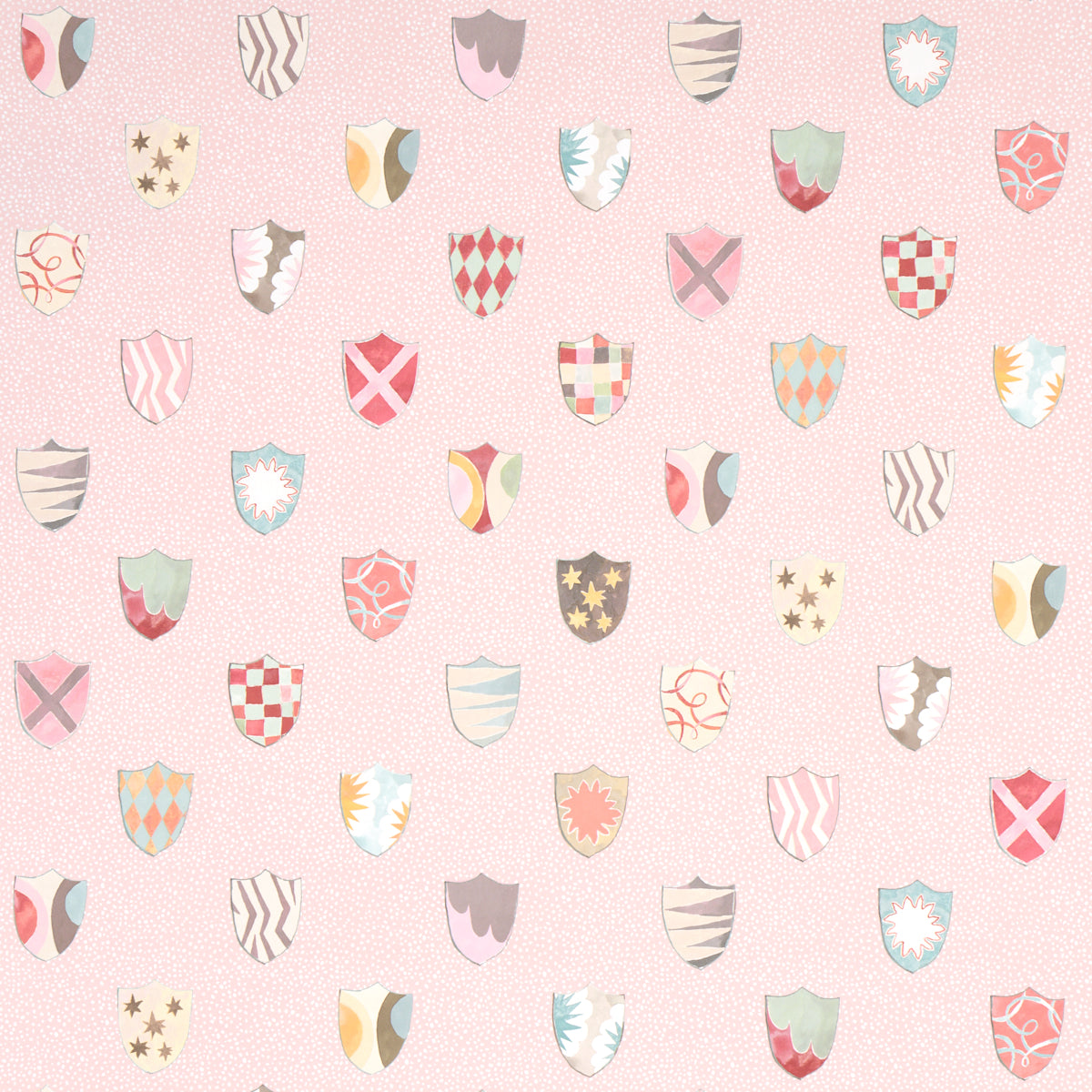Schumacher Heraldic Pink Wallpaper