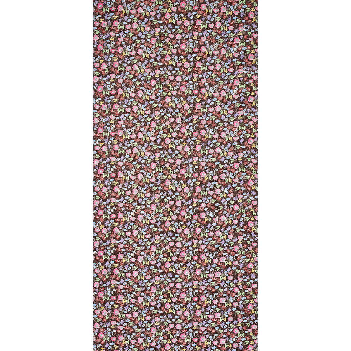 Schumacher Calico Multi On Brown Wallpaper