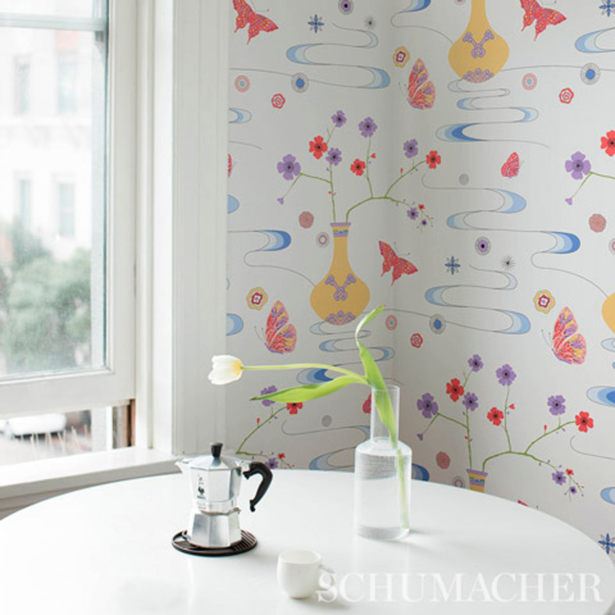Schumacher Fantasia Formosa Ivory Wallpaper