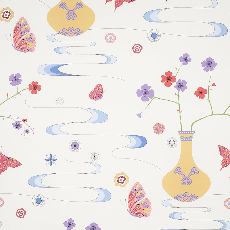 Schumacher Fantasia Formosa Ivory Wallpaper