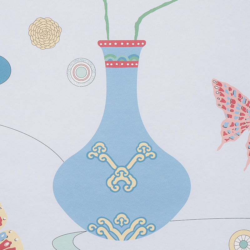 Schumacher Fantasia Hyacinth Blue Wallpaper