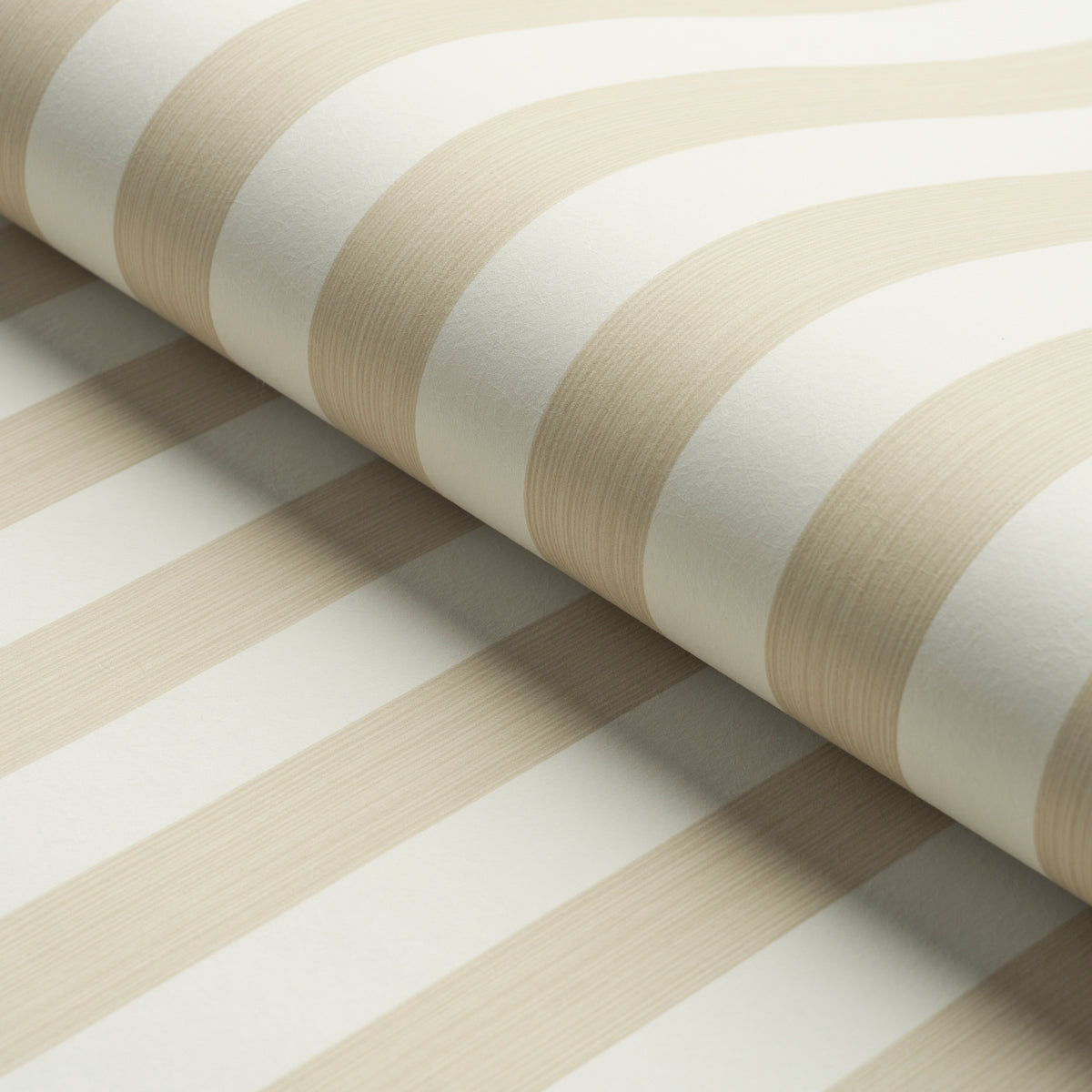 Schumacher Edwin Stripe Medium Straw Wallpaper