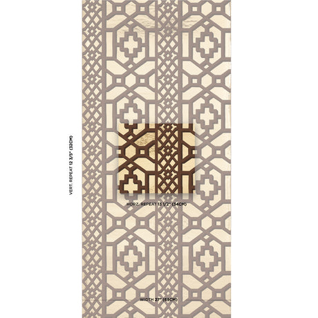 Schumacher Zanzibar Trellis Mylar Gold Mylar Wallpaper