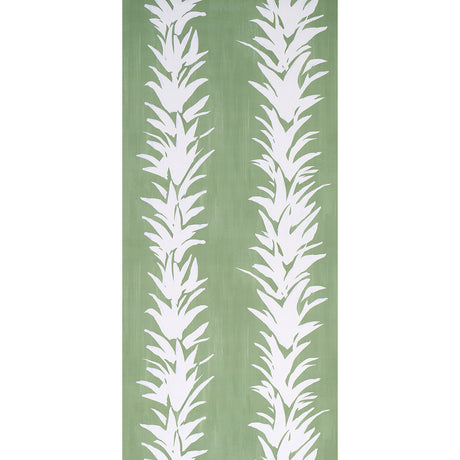 Schumacher White Lotus Soft Green Wallpaper