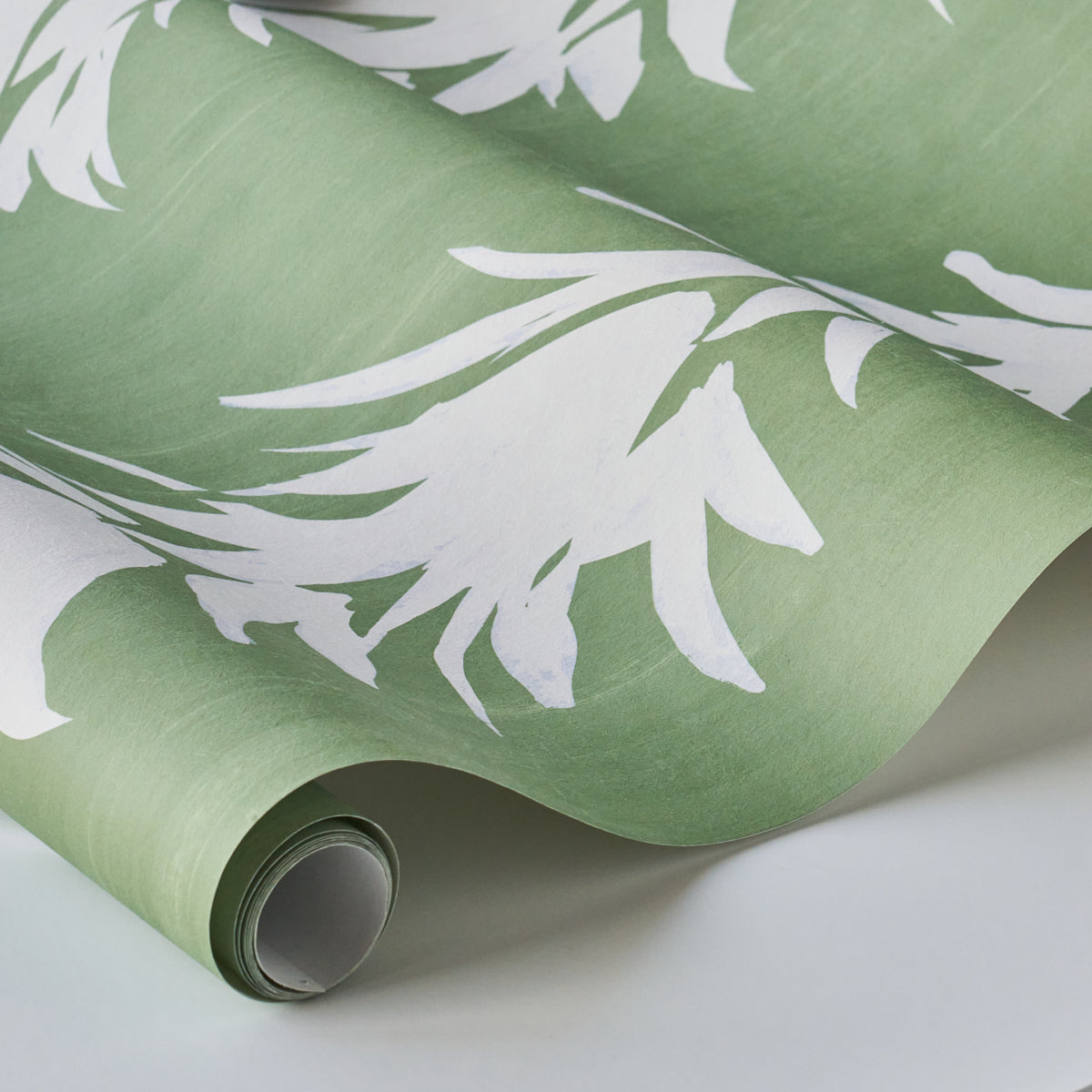 Schumacher White Lotus Soft Green Wallpaper