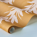 Schumacher White Lotus Deep Yellow Wallpaper