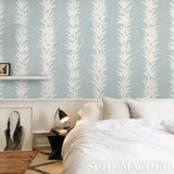 Schumacher White Lotus Soft Blue Wallpaper