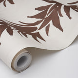 Schumacher White Lotus Cocoa Wallpaper