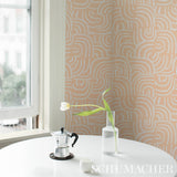 Schumacher New Beat Light Peach Wallpaper - Eade's Wallpaper
