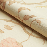 Schumacher Wisteria Sisal Amber & Rose Wallpaper