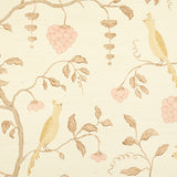 Schumacher Wisteria Sisal Amber & Rose Wallpaper