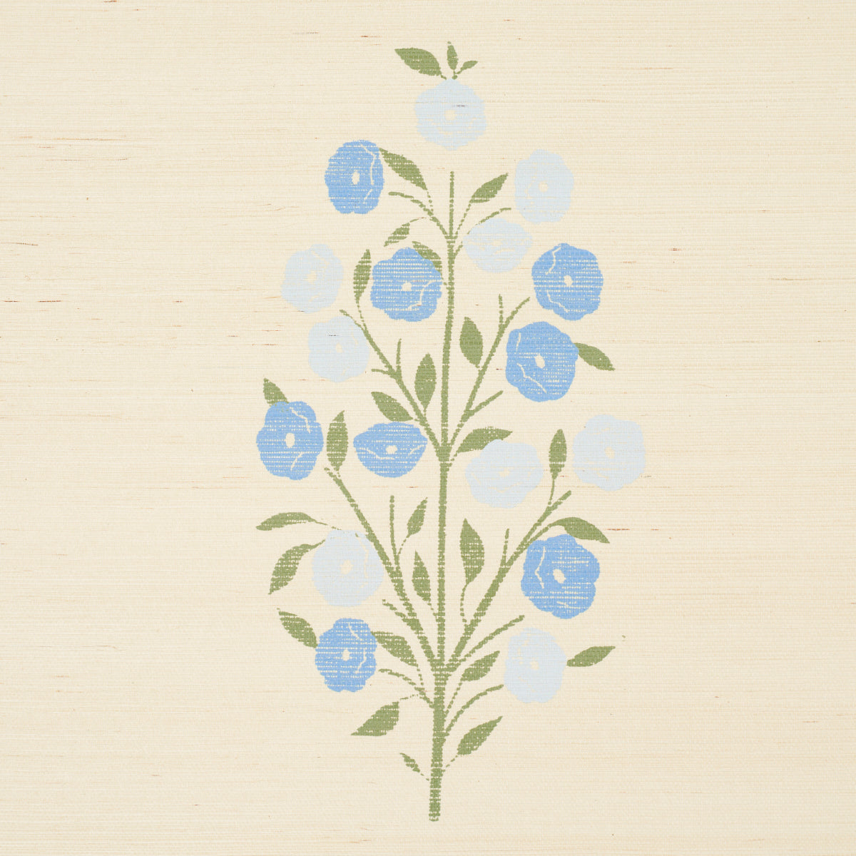 Schumacher Josepha Sisal Blue Wallpaper